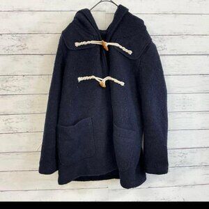 Nikond Duffle Coat Wool Blend Hooded Winter Navy